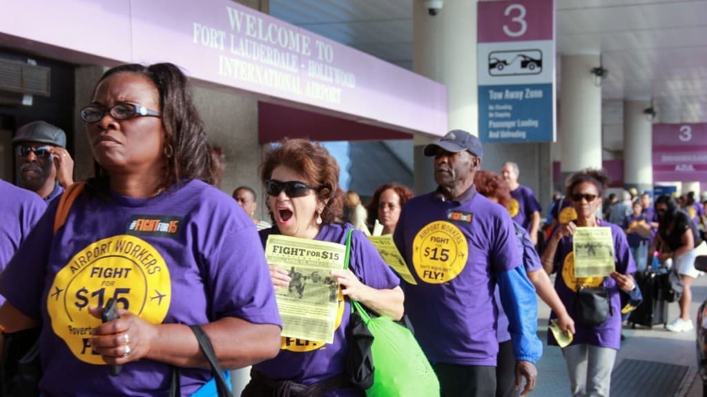 Fort Lauderdale airport workers begin 24-hour fast