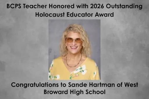 West Broward High teacher receives 2026 Holocaust education award