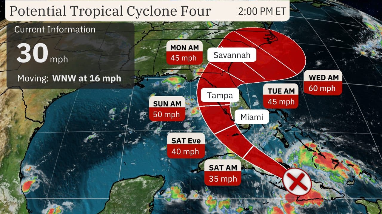 Tropical storm watches and warnings issued for parts of Florida
