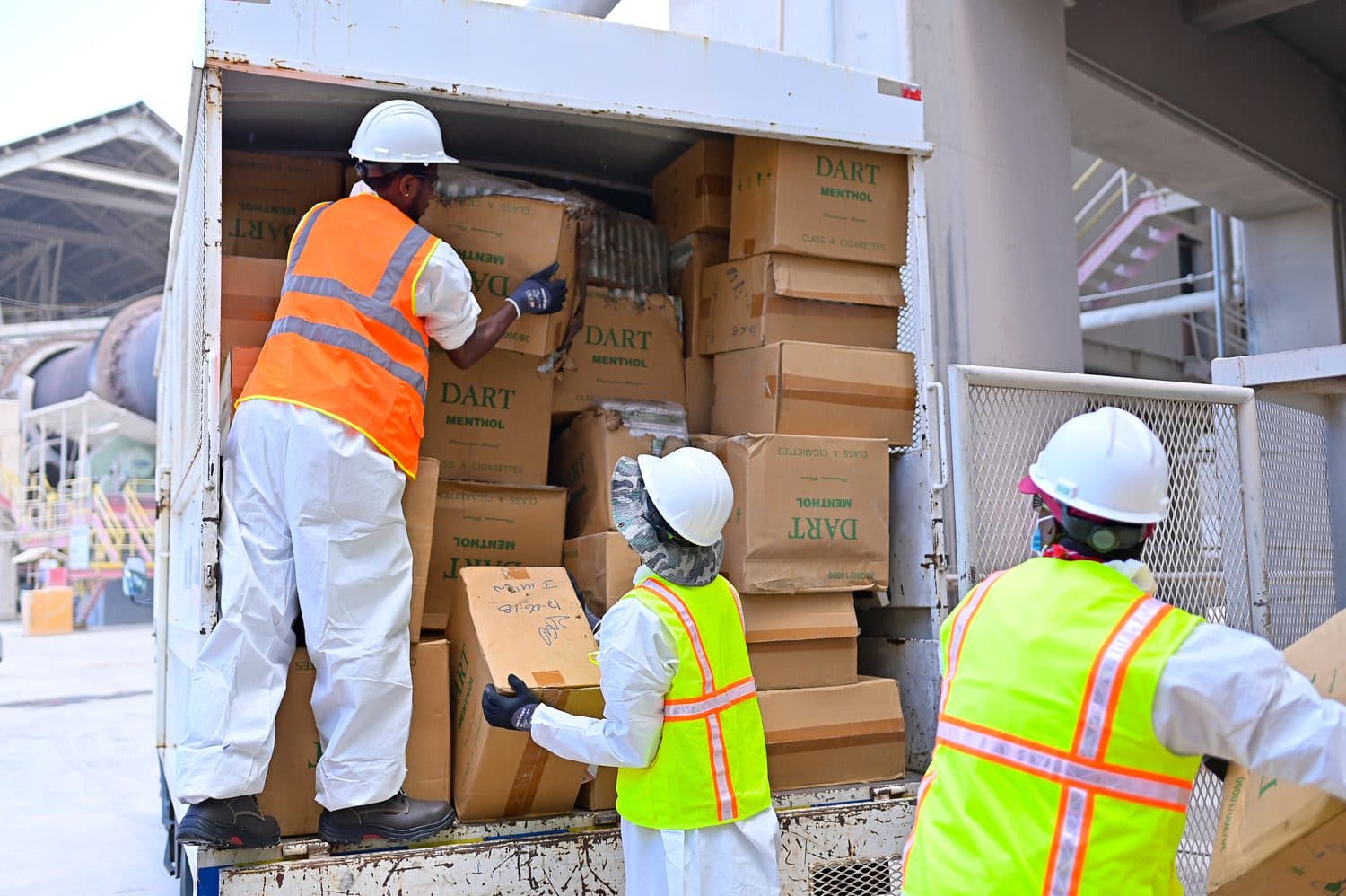 CTOC partners with Carib Cement to destroy thousands of counterfeit cigarettes in Jamaica