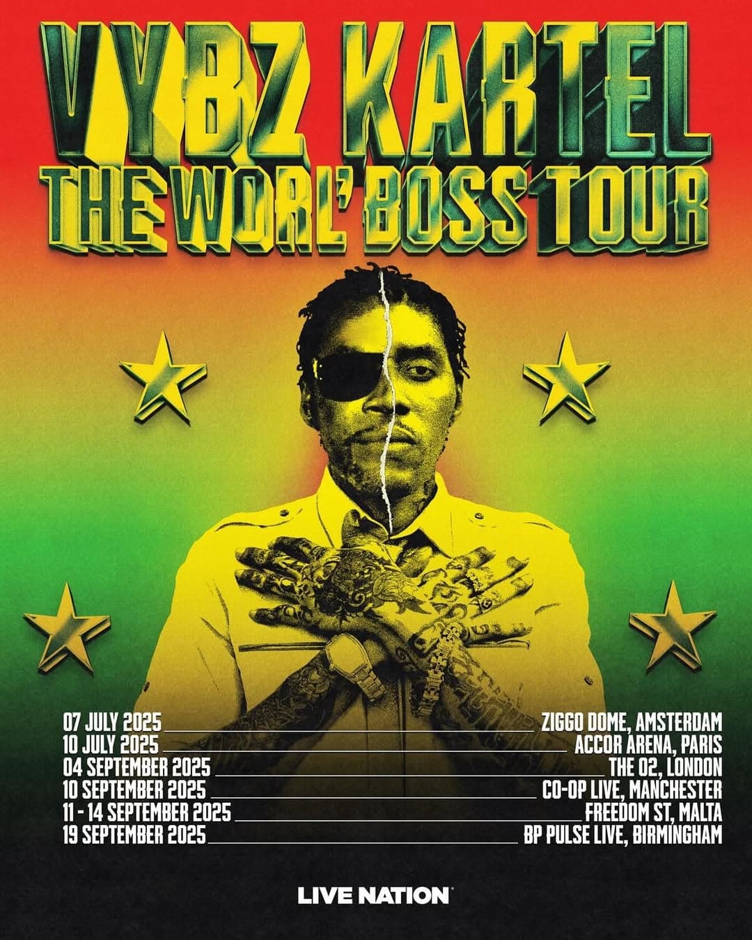 Vybz Kartel announces ‘Worl’ Boss Summer 2025 Tour’ as he returns to global stage