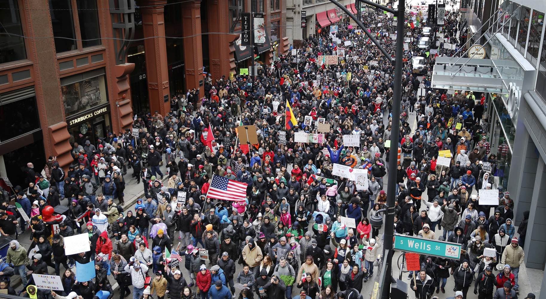 Students skip school to join a day without immigrants protest