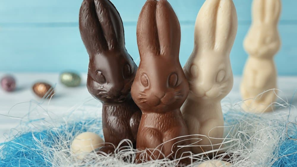 What should replace chocolate bunnies on the adult easter table?