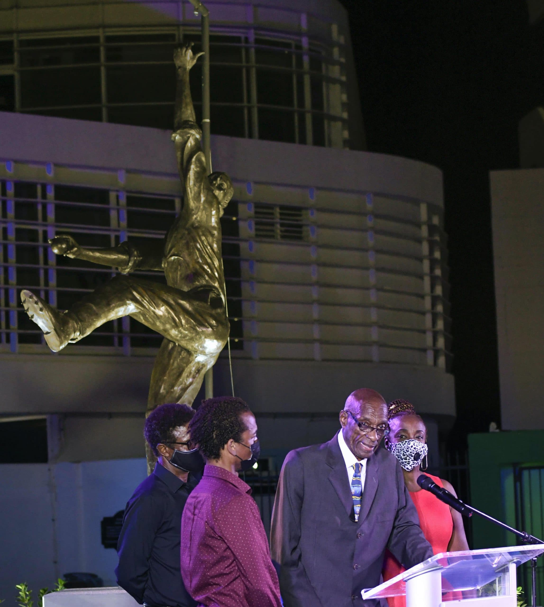 Former Cricketer Sir Wes Hall Immortalised with Bronze Statue