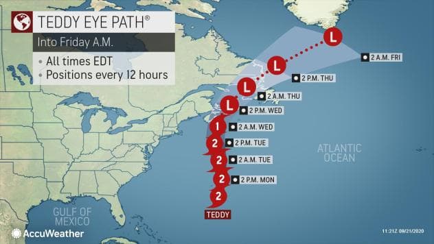 “Large” Hurricane Teddy to Pass Near Bermuda