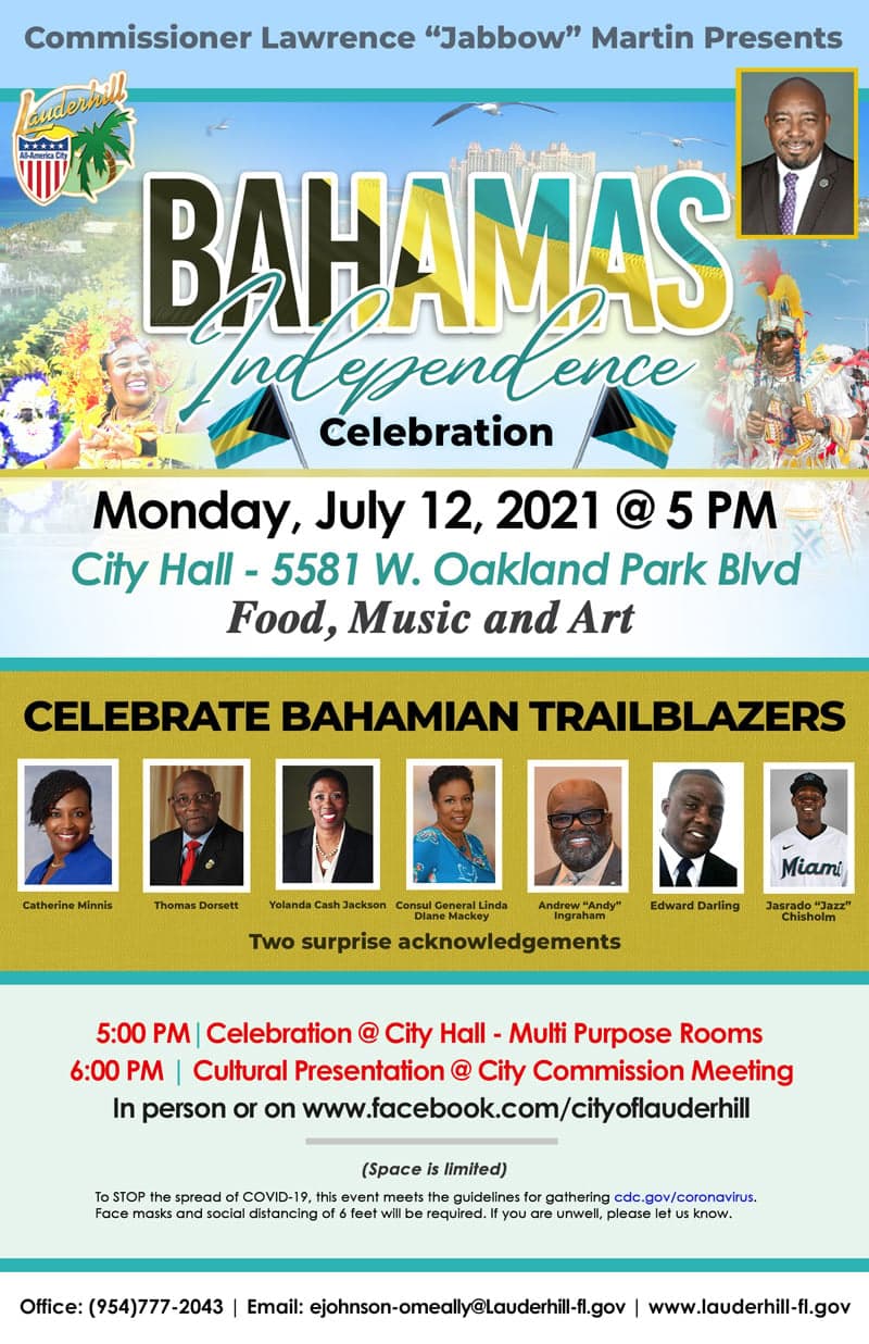 Commissioner Lawrence Martin Presents Bahamas Independence Celebration