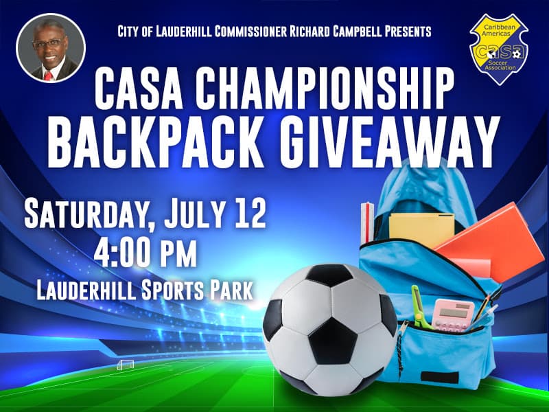 Lauderhill to host CASA Championship backpack giveaway for students