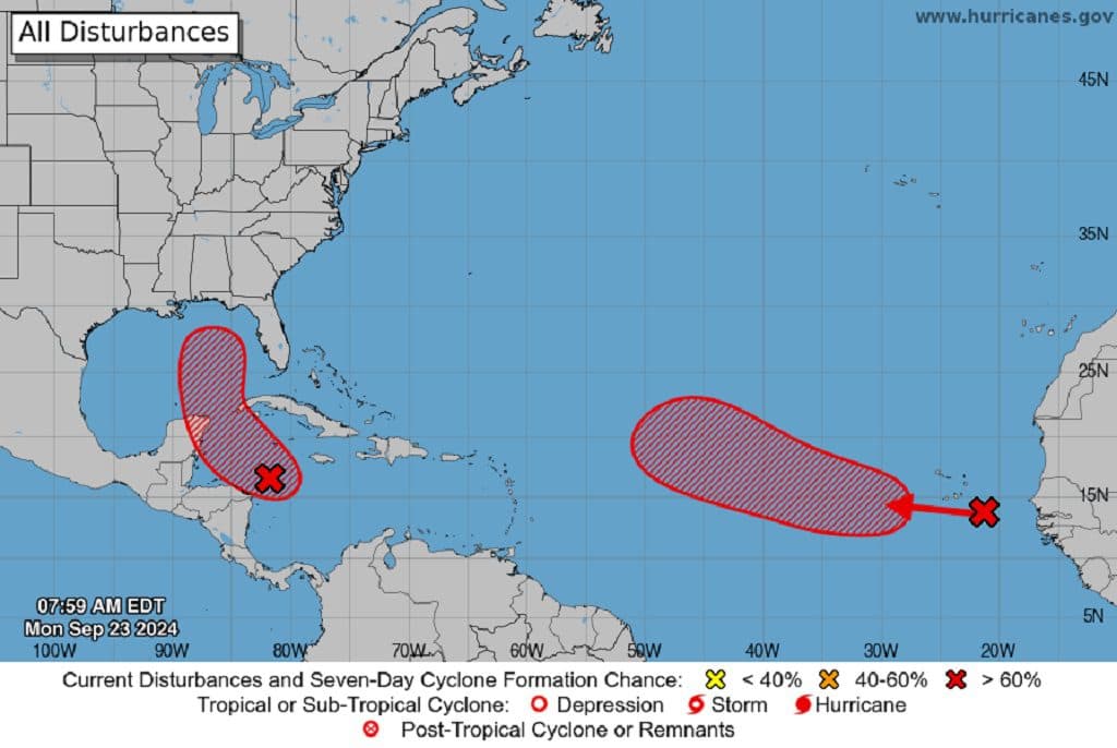 Two weather disturbances in the Atlantic cause concerns