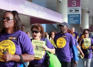 Fort Lauderdale airport workers begin 24-hour fast