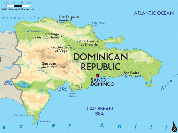 Map of the Dominican Republic an area interested in increasing trade with English speaking countries - Caribbean National Weekly News