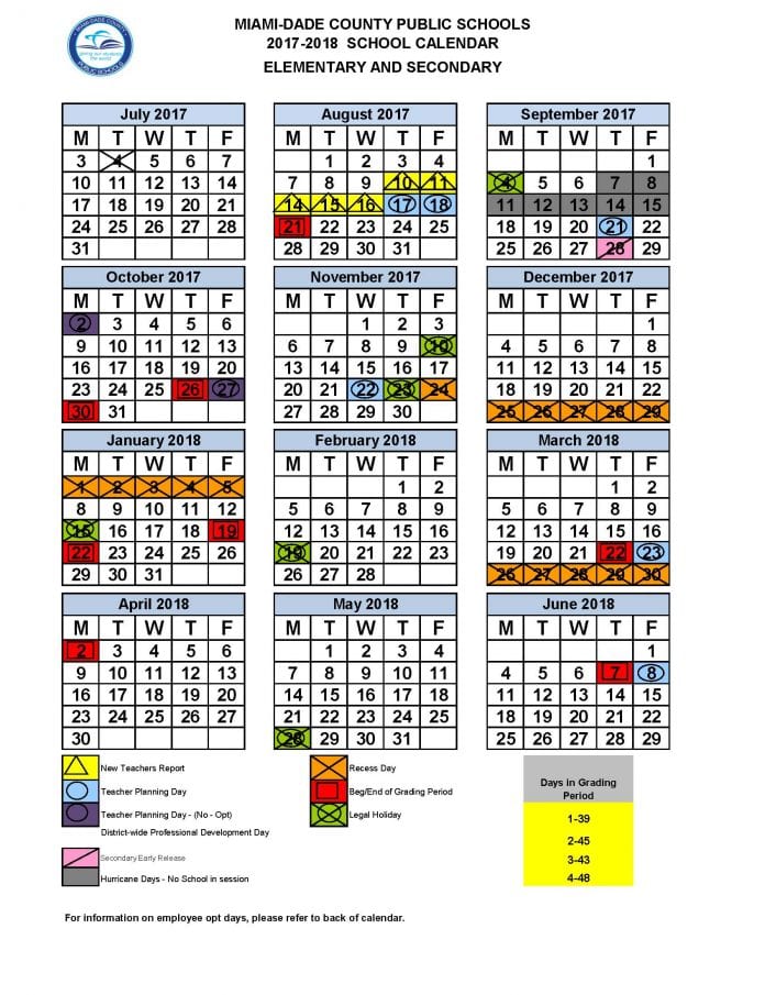 Miami-Dade revised school calendar - Caribbean News