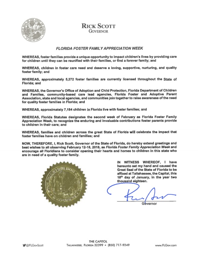 Florida Foster Family Appreciation Week
