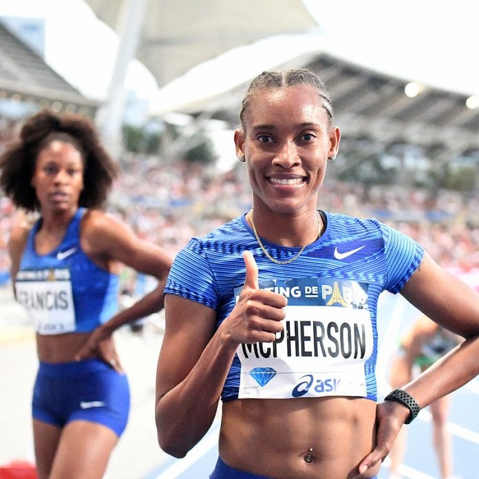 Jamaican sprint star Stephenie Ann McPherson stormed to victory in the women’s 400m