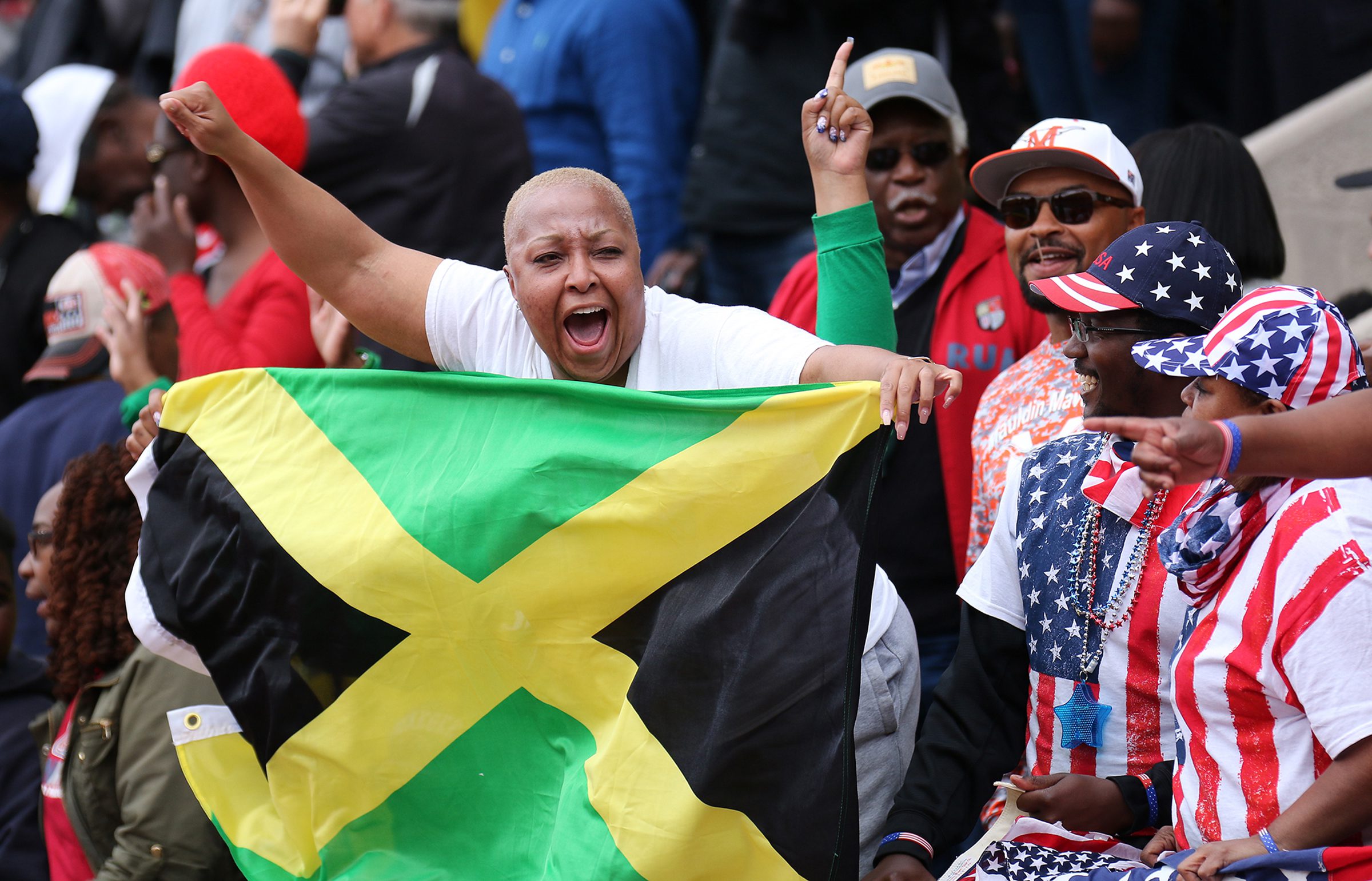 Jamaican supporter at Penn Relays