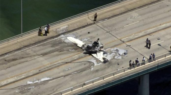 One person killed following plane crash on Florida bridge