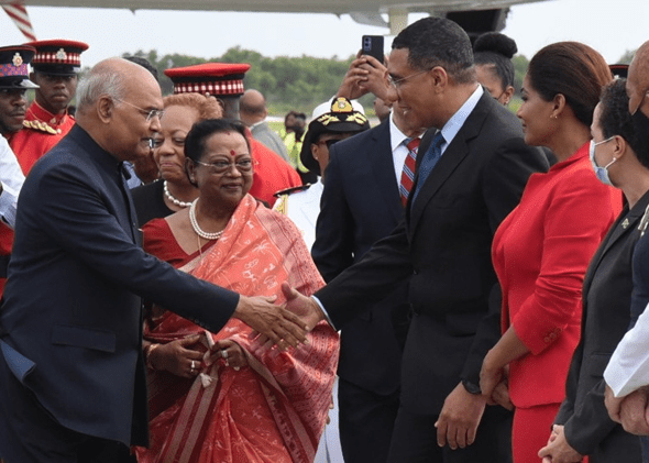 Indian President on four-day official visit to Jamaica
