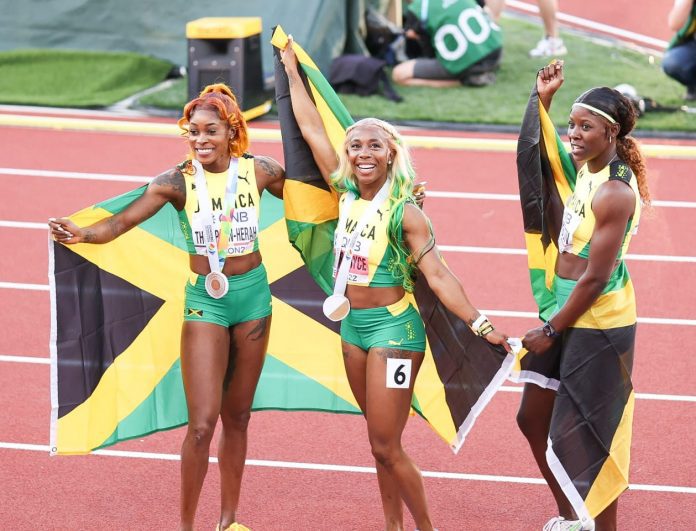 Fraser-Pryce seals 5th 100m crown as Jamaica sweep podium