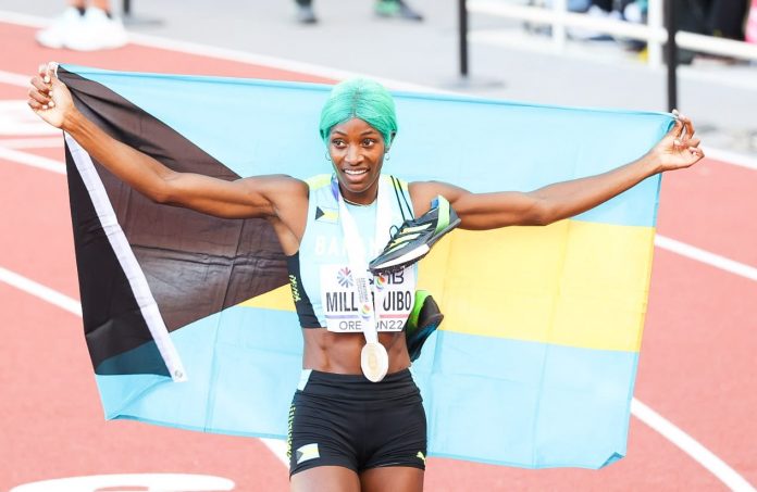 The Bahamas’ Shanae Miller-Uibo romped home in the women’s 400m final