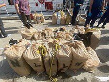 US Coast Guard offloads drugs seized in the Caribbean Sea
