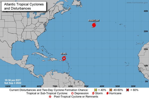 Tropical Storm Earl forms east of Leeward Islands