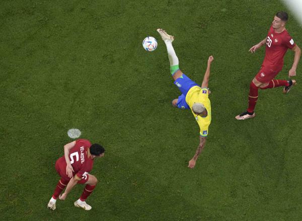 Richarlison scores for Brazil at World Cup