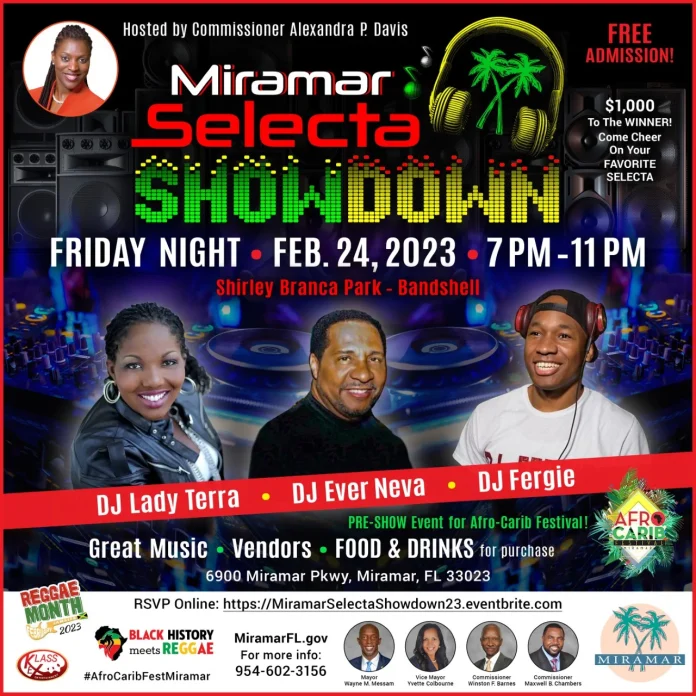 Miramar Selecta Showdown, DJ Clash Pre-Show event for the Afro Carib Festival