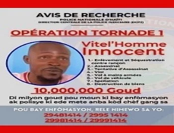 Haitian authorities offer reward for arrest of gang leader