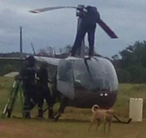 Helicopter impounded, two arrested at illegal gold mine