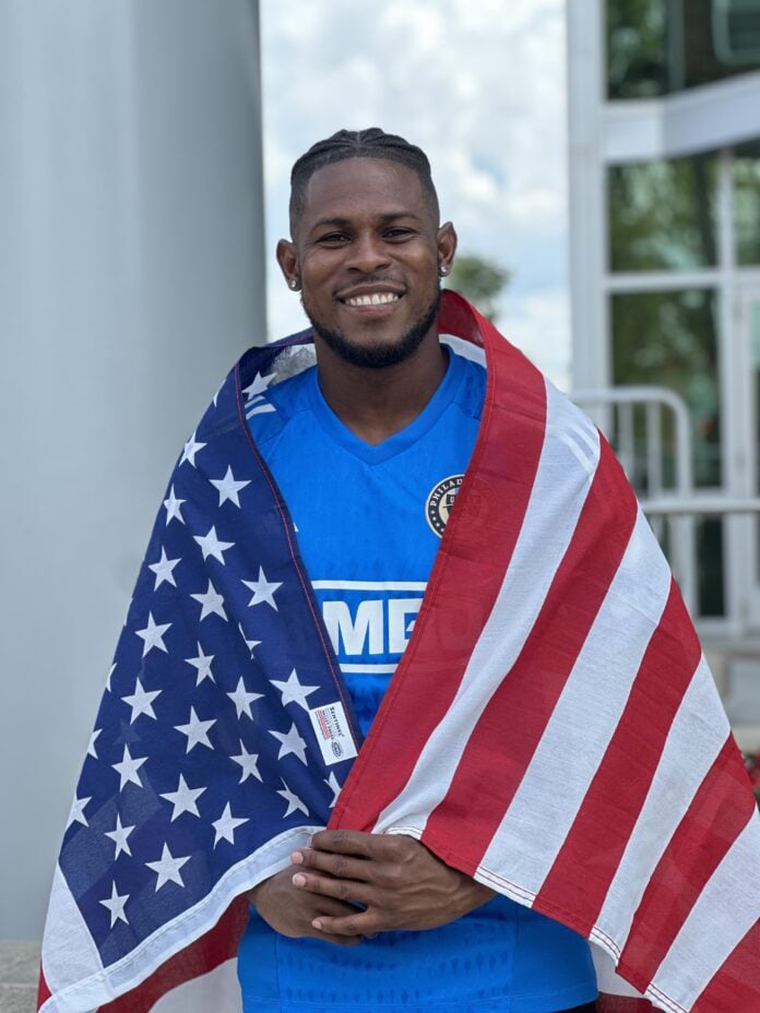 Andre Blake with US flag