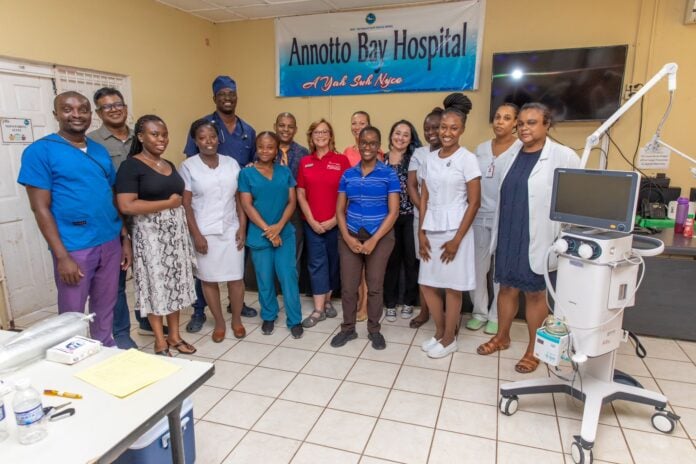 The Issa Trust team and staff at the Annotto Bay Hospital.