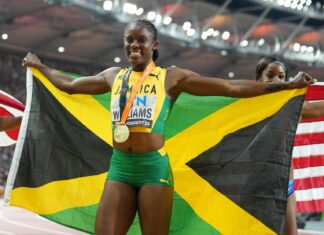 World Champion Danielle Williams joined by Ackeem Blake, Ackera Nugent for Millrose Games in New York