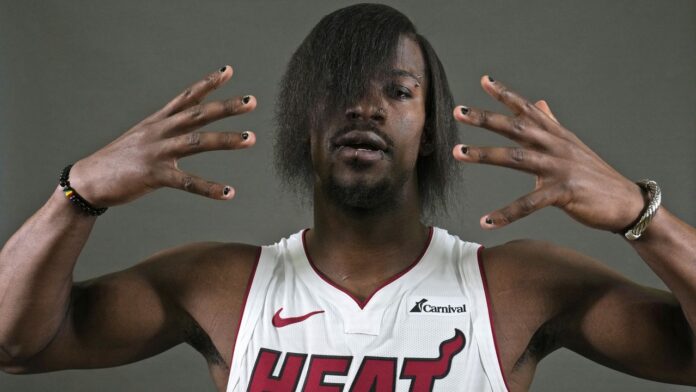 NBA star Jimmy Butler turns heads with #39 Emo #39 look at Miami Heat #39 s Media