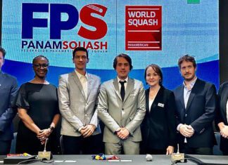 Karen Anderson embarks on 4-year term as Pan-AM Squash Regional VP Karen Anderson 2nd L