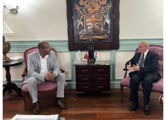 Antigua and Barbuda and Cuba strengthen diplomatic ties Cuba’s new Ambassador to Antigua and Barbuda, Sergio Manuel Matinez Gonzalez (right) and Prime Minister Gaston Browne.