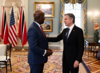 PM Dr. Keith Rowley engages in high-level talks with U.S. Secretary of State Trinidad & Tobago Prime Minister Dr. Keith Rowley with the United States Secretary of State, Antony Blinken.