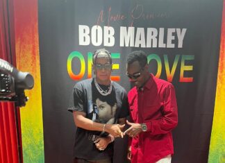 Musicians Davo and Wayne Wonder among guests at ‘Bob Marley: One Love’ VIP viewing in South Florida Davo and Wayne Wonder at the VIP viewing of Bob Marley: One Love.