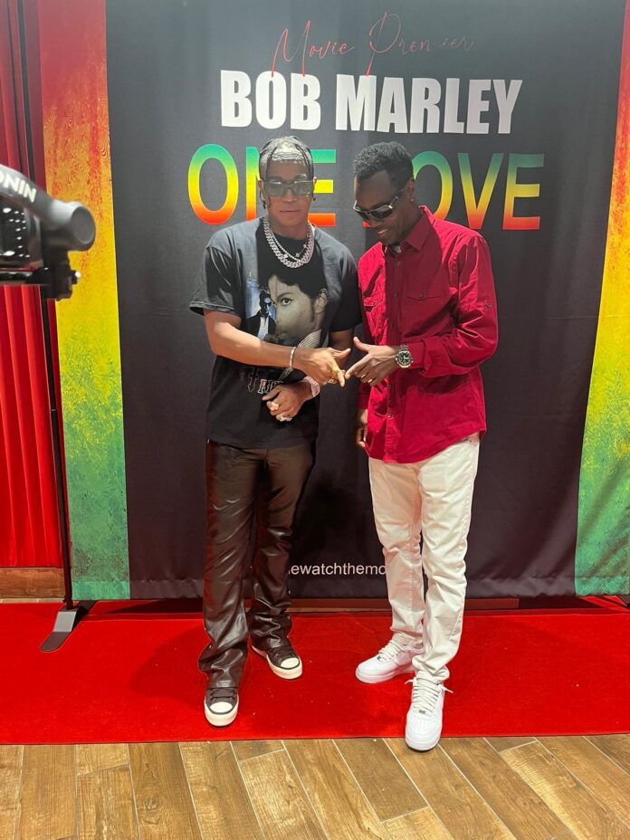 Davo and Wayne Wonder at the VIP viewing of Bob Marley: One Love.