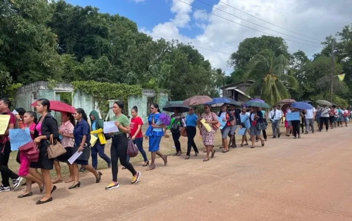 Industrial action by teachers in Guyana.