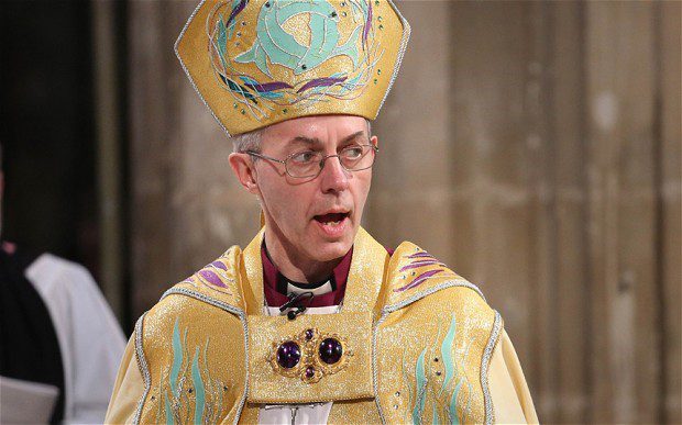 The Archbishop of Canterbury the Right Honorable Justin Welby