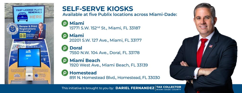 Miami-Dade residents can now renew vehicle registrations at Publix Supermarkets