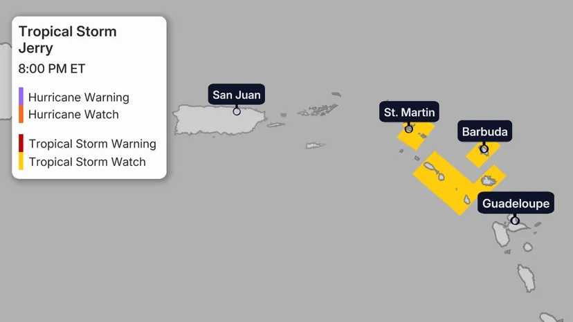 Wind alerts issued in Caribbean ahead of Tropical Storm Jerry