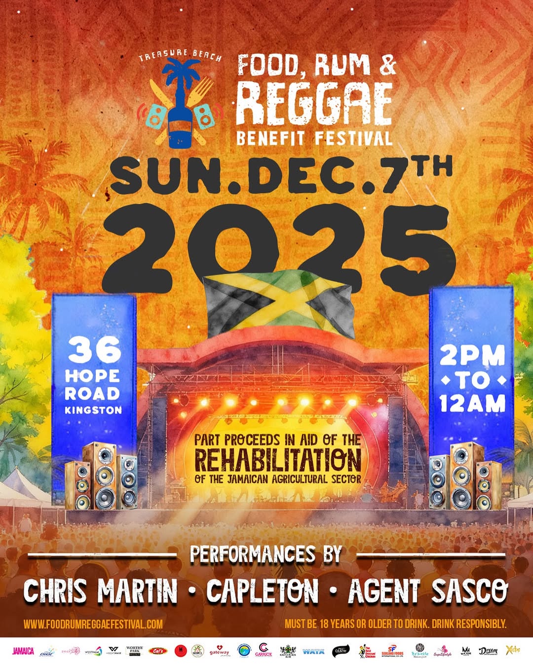 Treasure Beach Food, Rum & Reggae Festival moves to Kingston after Hurricane Melissa