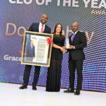 The CEO of the Year Award awarded to the deceased Dr. Wehby, received by Daughter (GraceKennedy)
