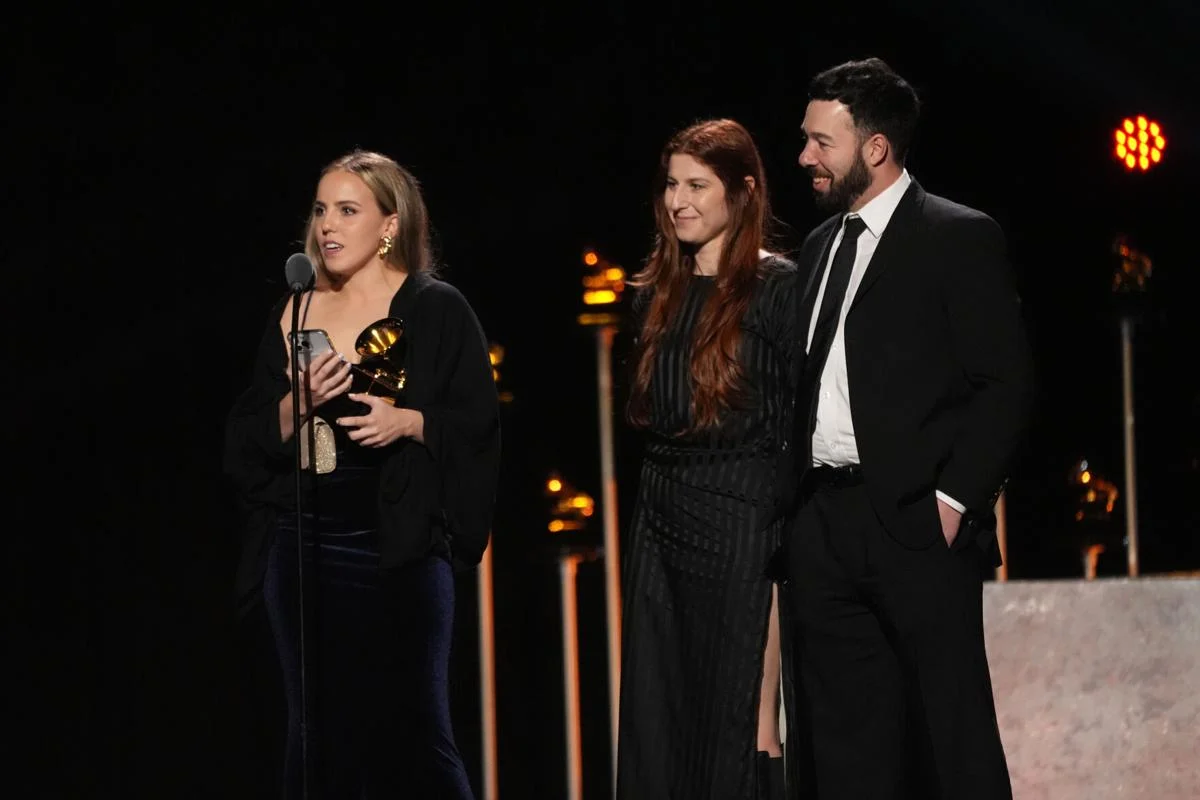 Trinidad and Tobago’s Jolene Mendes accepts Grammy Award for Best Music Video