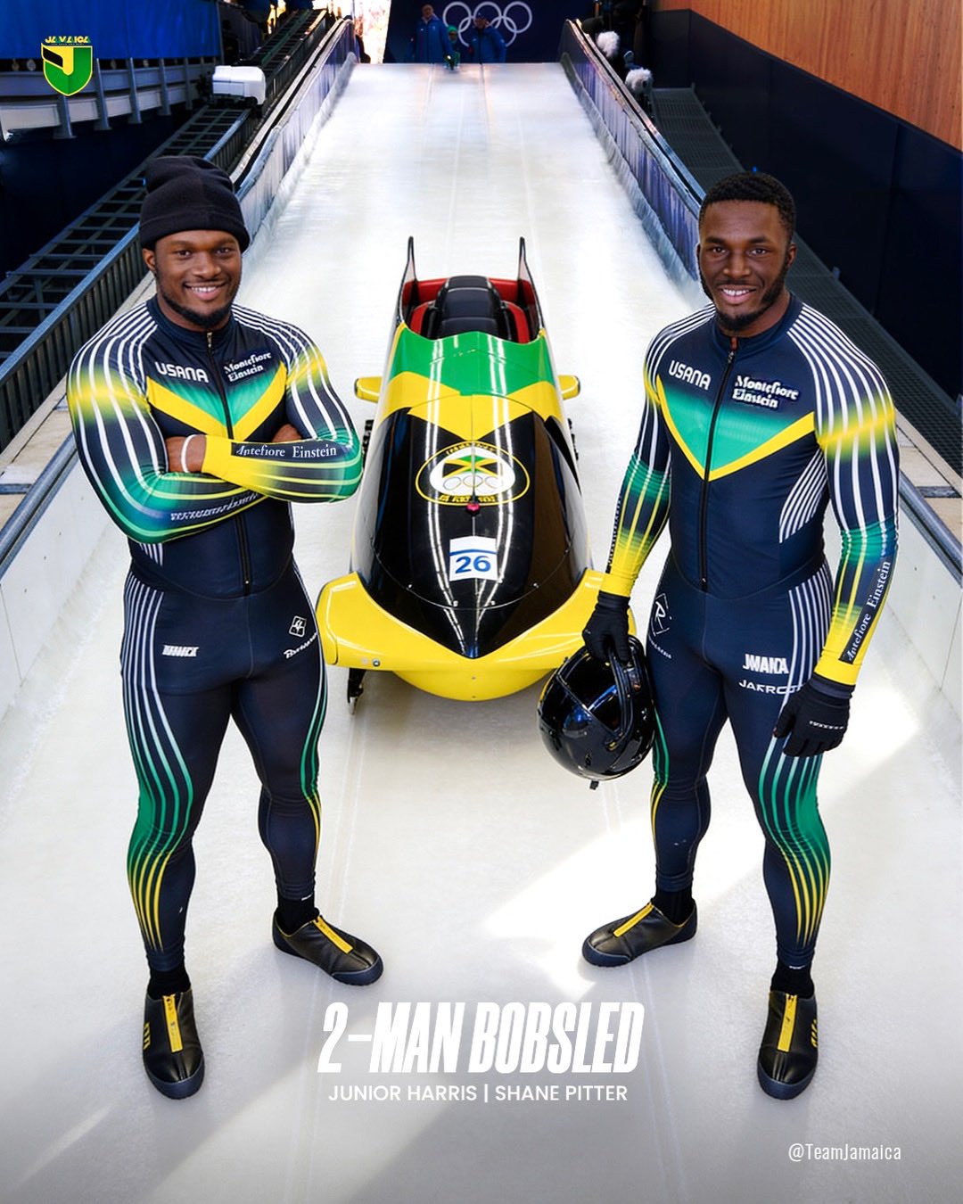 Jamaica finishes 22nd in two-man bobsled, shifts focus to four-man finale
