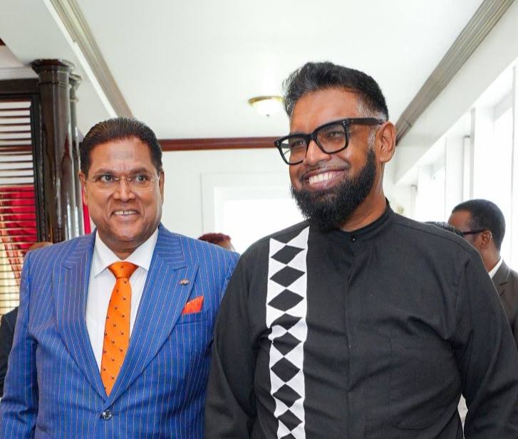 Guyana’s President Ali hails Suriname’s Santokhi as “brother” following his death