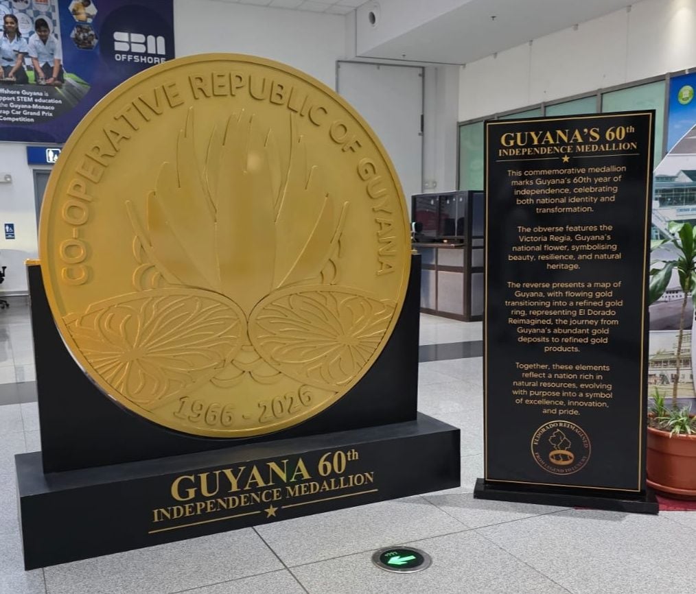 Guyana unveils first locally minted Independence gold medallion